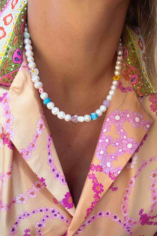 multicolored pearl necklace
