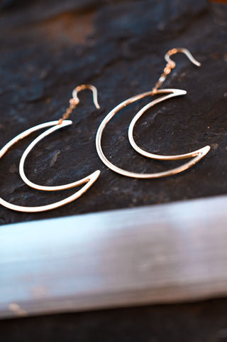 Lighting The Way Gold Moon Earrings