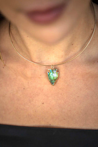 Electric Woman Green Aura Quartz Necklace
