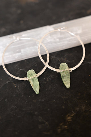 In Harmony Green Kyanite Hoop Earrings