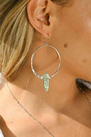 In Harmony Green Kyanite Hoop Earrings