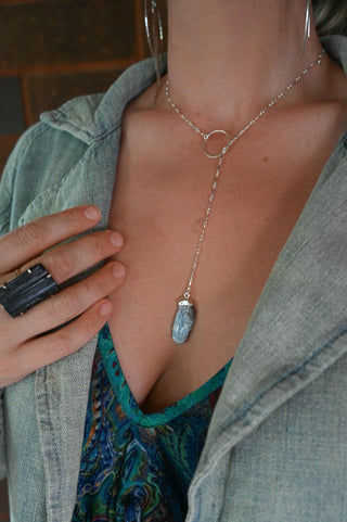 The Truth Is In Your Heart Kyanite Lariat Necklace