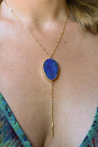 I Trust My Path Lapis Lazuli Lariat Necklace