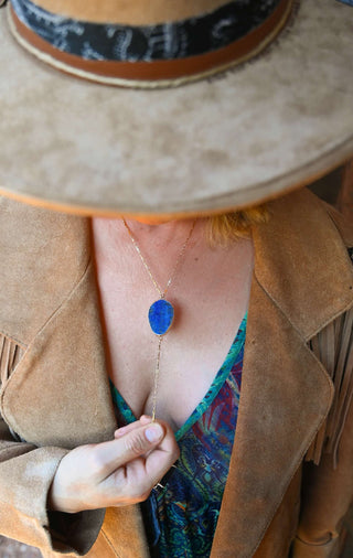 I Trust My Path Lapis Lazuli Lariat Necklace