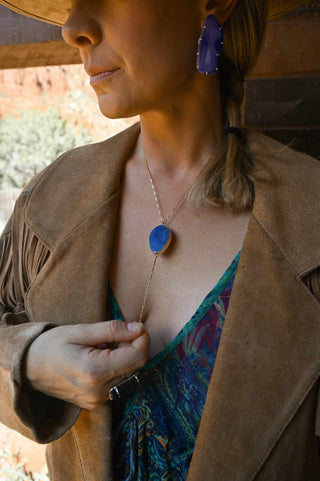 I Trust My Path Lapis Lazuli Lariat Necklace