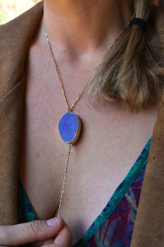 I Trust My Path Lapis Lazuli Lariat Necklace