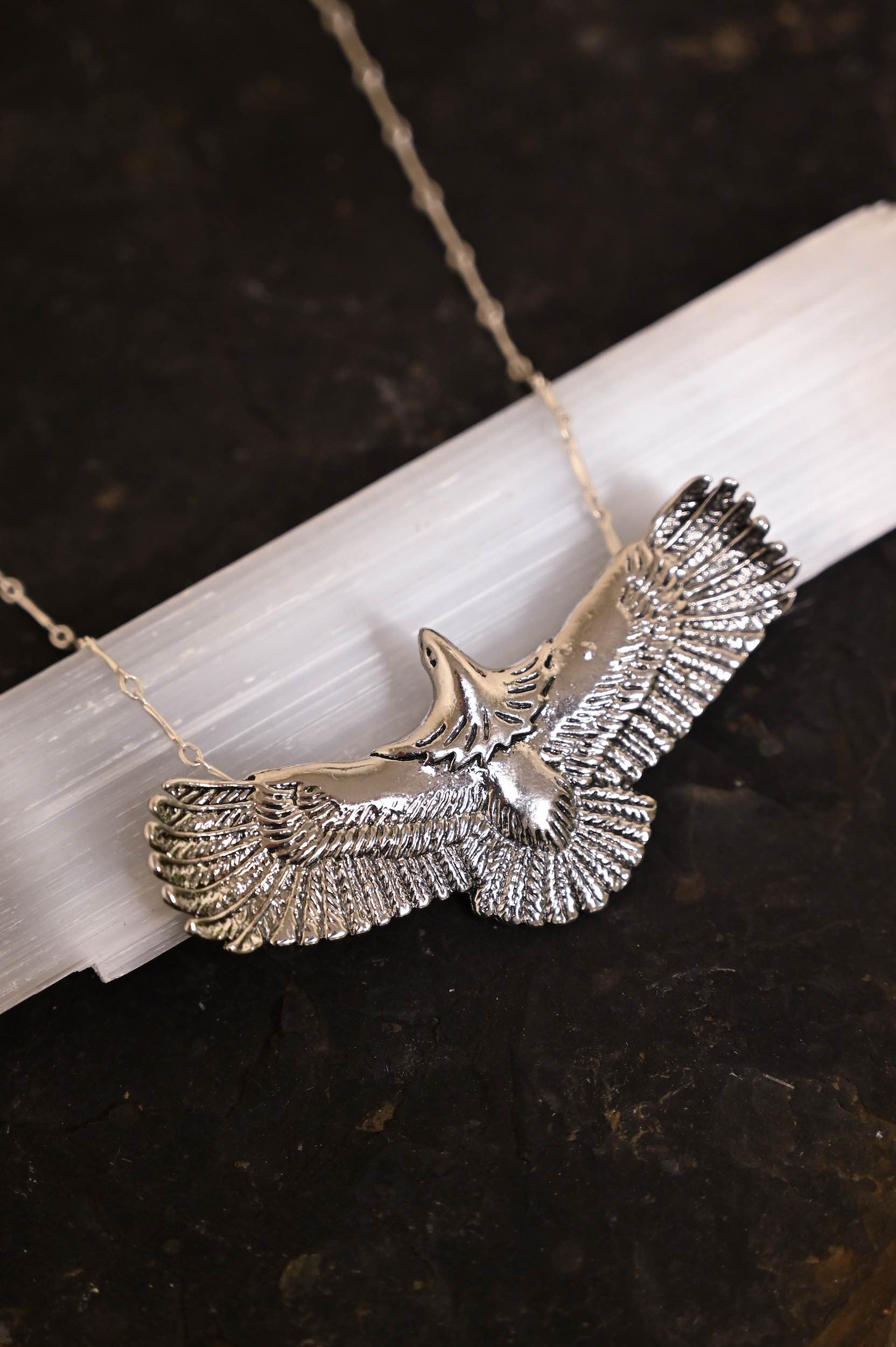 Silver eagle necklace hotsell