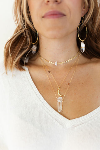 Powerful Goddess Layering Gold Necklace Set