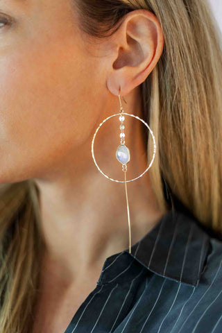 Divine Within Moonstone Gold Hoops