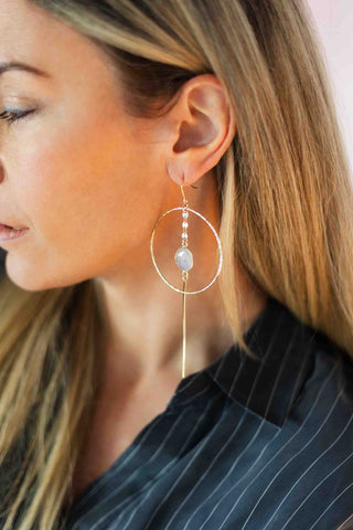 Divine Within Moonstone Gold Hoops