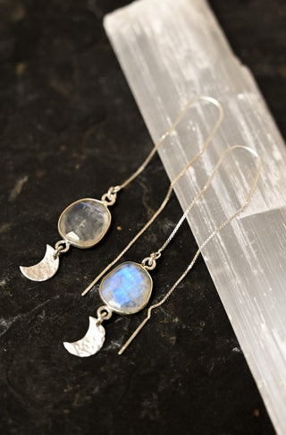 Aiming High Moonstone Silver Earrings