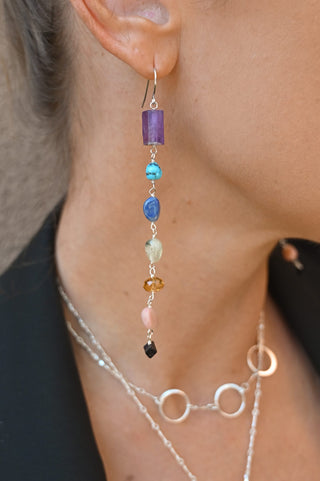 Chakra Swingers Gemstone Dangle Earrings