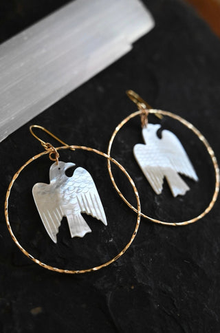 Still I Rise Mother of Pearl Phoenix Earrings