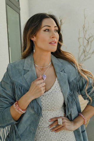 Free Love Quartz Silver Threader Earrings
