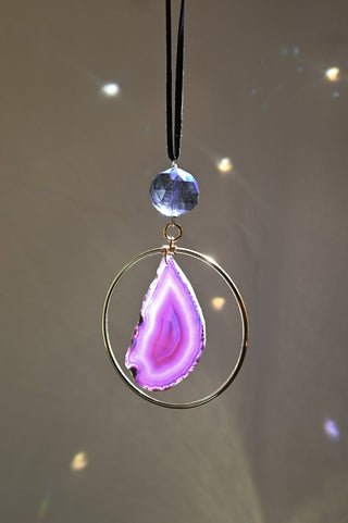 Inner Wisdom Purple Agate Suncatcher