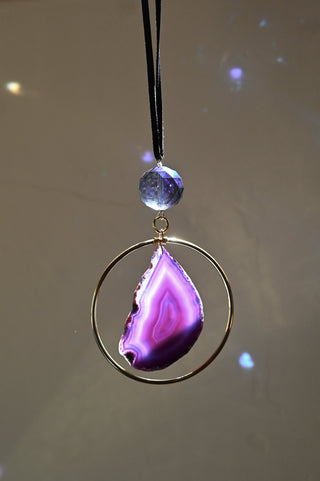Inner Wisdom Purple Agate Suncatcher