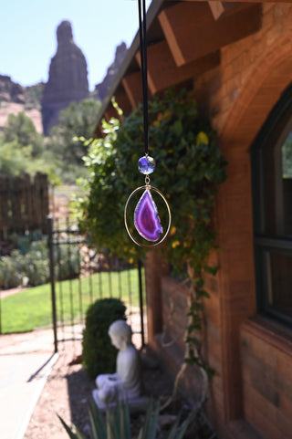 Inner Wisdom Purple Agate Suncatcher