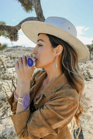 Highest Self Purple Agate Silver Cuff