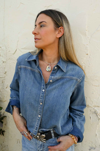 I Am Connected Druzy Agate Silver Necklace