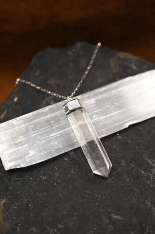 Love Is My Power Quartz Silver Necklace