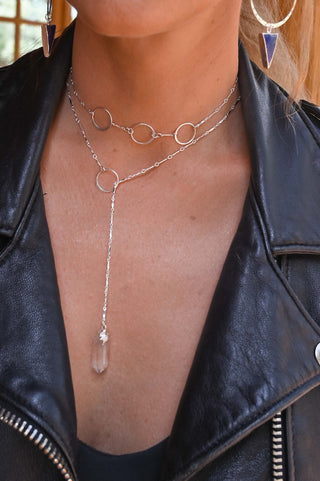 I Walk The Path of My Heart Quartz Lariat Necklace