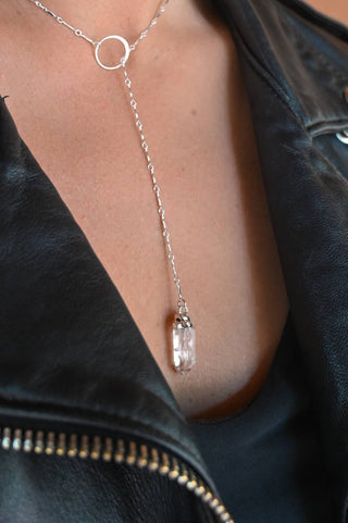 I Walk The Path of My Heart Quartz Lariat Necklace