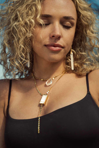 In Your Energy Selenite Lariat Necklace
