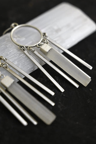 Angel Energy Selenite Silver Earrings