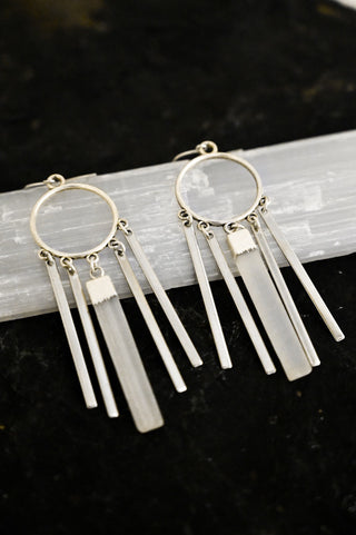 Angel Energy Selenite Silver Earrings