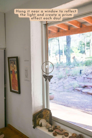 silver butterfly glass prism suncatcher