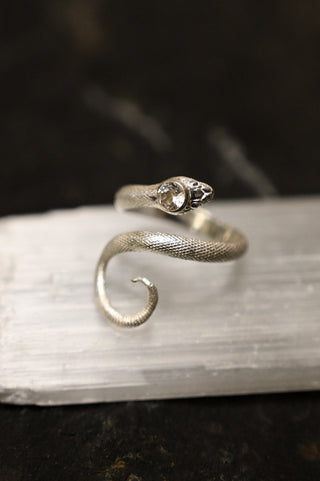 Mother of Growth Danburite Sterling Silver Snake Ring