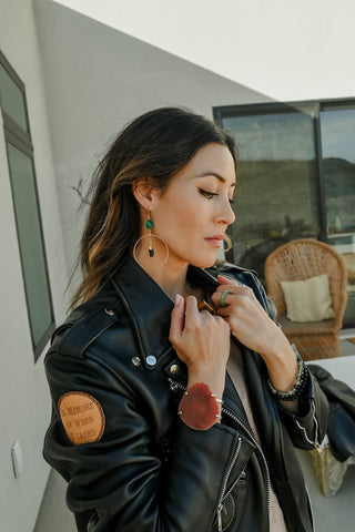Open To Love Tourmaline Emerald Gold Hoop Earrings