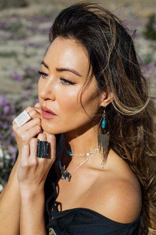 Turquoise Truth Silver Fringe Earrings