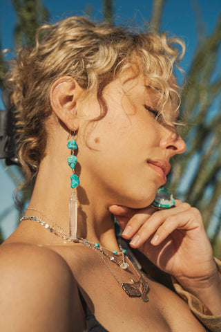 Inner Wisdom Turquoise & Quartz Earrings