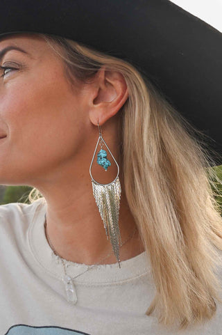 Turquoise Truth Silver Fringe Earrings