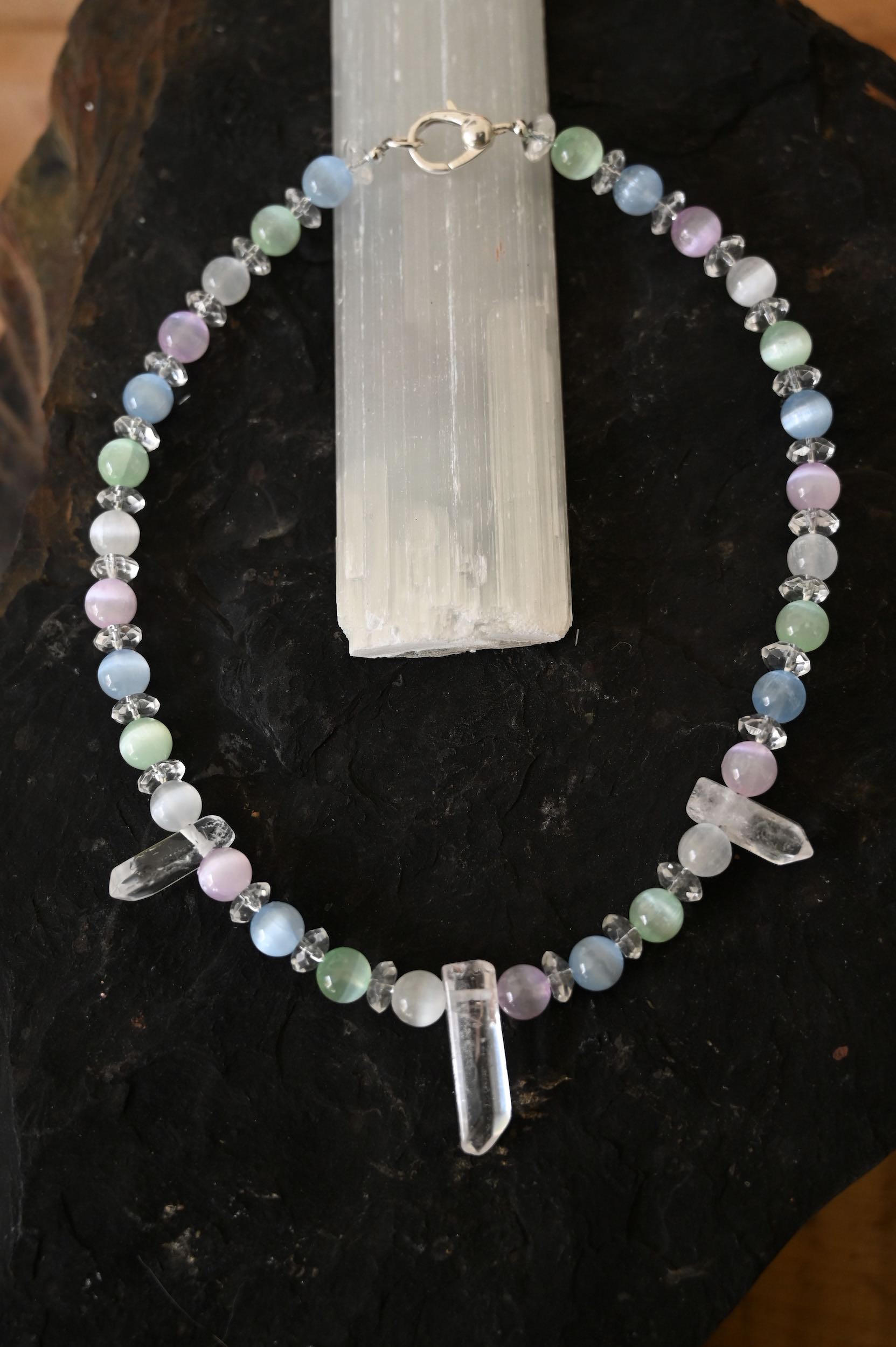 Selenite bead necklace outlet