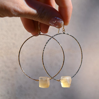 citrine gold hoop earrings 