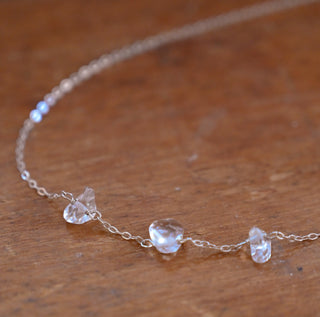 clear quartz silver necklace