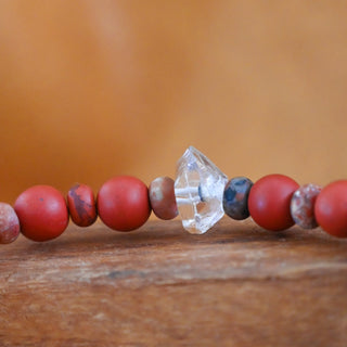 red jasper gemstone beaded bracelet