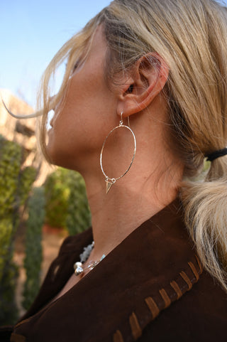 sterling silver triangle silver hoop earrings