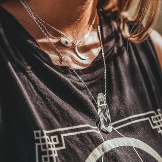 clear quartz crystal necklace