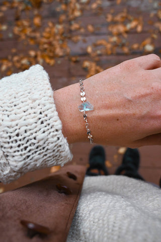 blue aquamarine silver chain bracelet