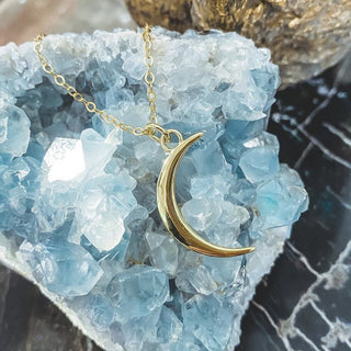 gold moon charm necklace