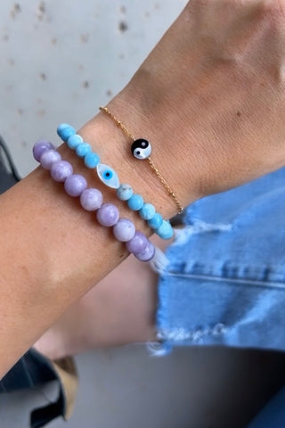 purple lepidolite gemstone bracelet