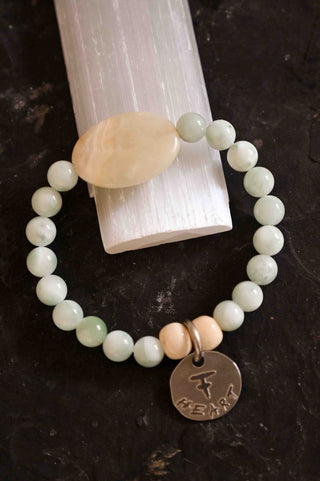 green moonstone gemstone charm bracelet