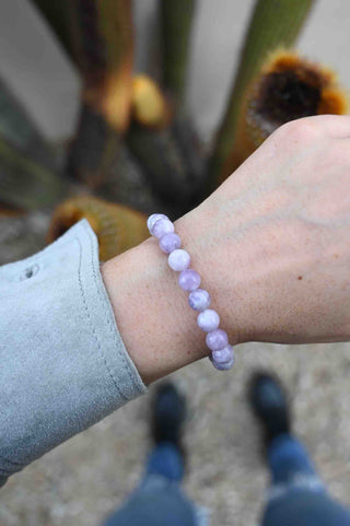 purple lepidolite gemstone bracelet