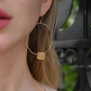 citrine gold hoop earrings 