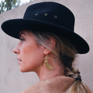 gold moon hoop earrings