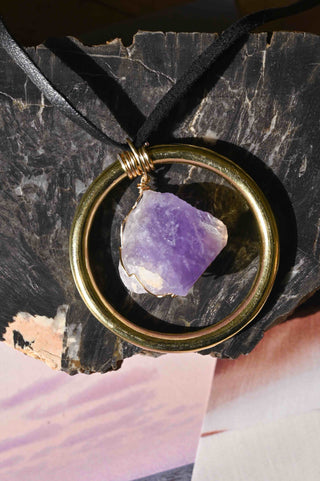purple amethyst crystal rear view mirror accessory