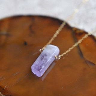 amethyst crystal gold necklace
